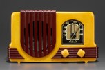 Addison 2 ’Waterfall’ Radio in Light Yellow Catalin + Maroon Bakelite